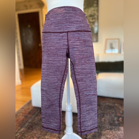 Lululemon Purple Heathered Cropped High Waisted Leggings - Picture 1 of 5